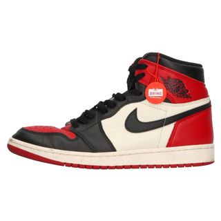 ナイキ(NIKE)のNIKE ナイキ AIR JORDAN 1 RETRO HIGH OG BRED TOE エアジョーダン1 ブレッドトゥ ハイカットスニーカーシューズ US9.5/27.5cm レッド/ブラック 555088-610(スニーカー)