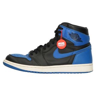 ナイキ(NIKE)のNIKE ナイキ AIR JORDAN 1 RETRO HIGH OG ROYAL エアジョーダン1レトロハイオージー ロイヤル ハイカットスニーカー ブラック/ブルー US9.5/27.5cm 555088-007(スニーカー)