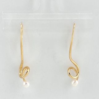 タサキ(TASAKI)のタサキ パール デザインピアス K18 【中古】(ピアス)