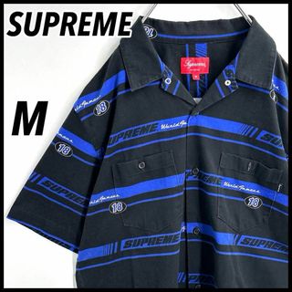 シュプリーム(Supreme)の【入手困難‼】シュプリーム★ストライプロゴ　レーシングワークシャツ　完売モデル(ポロシャツ)