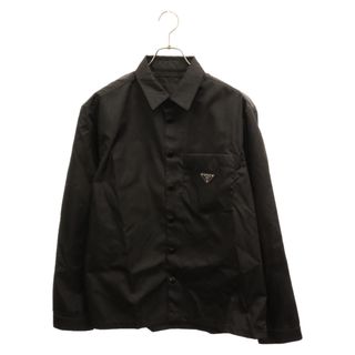 PRADA - PRADA プラダ 20AW Re-Nylon 三角ロゴプレート 長袖シャツ リナイロン フロントロゴ ブラック SC514 S202 1WQ8