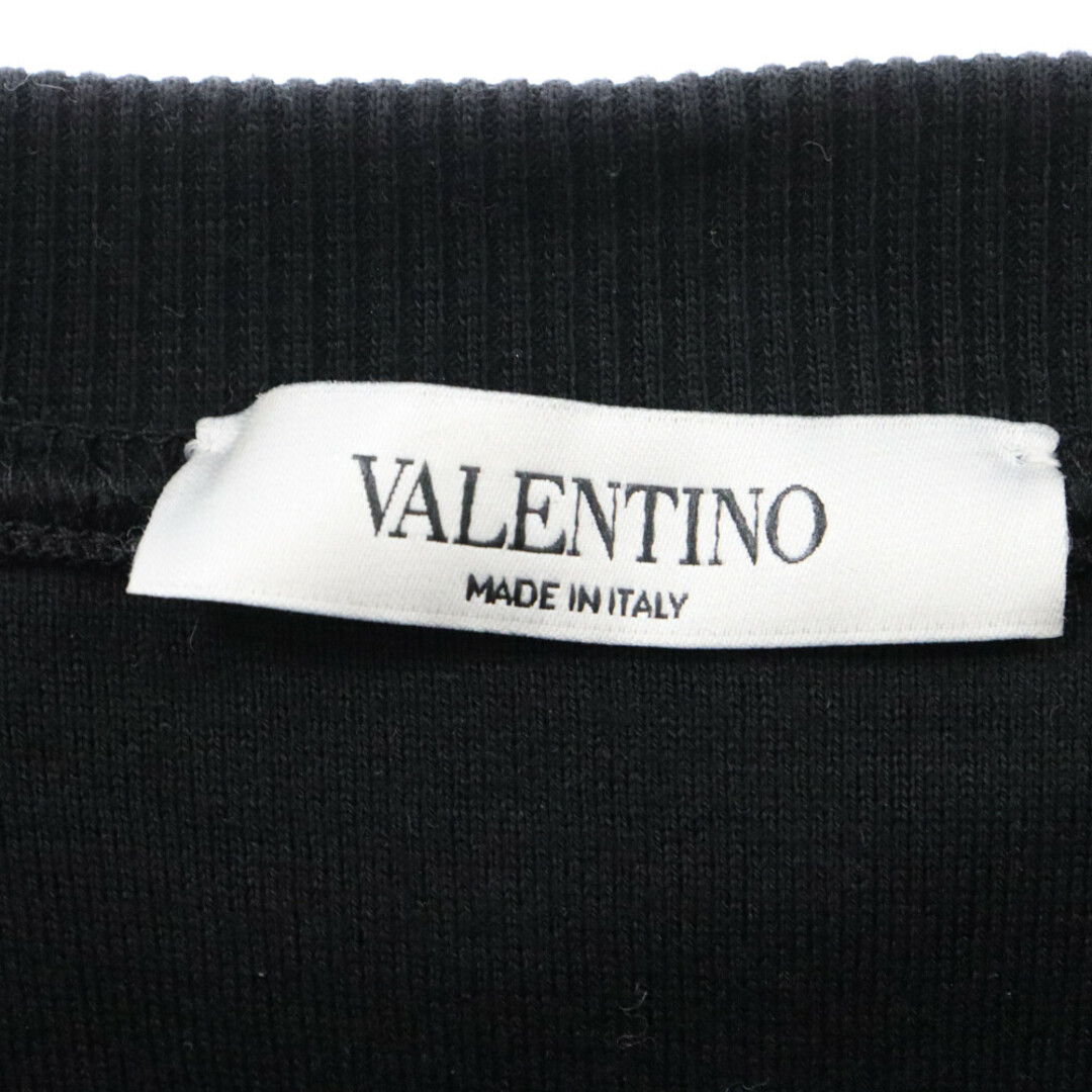 VALENTINO(ヴァレンティノ)のVALENTINO ヴァレンチノ 21AW WV3MF18L7GU ラバーパッチ サイドライン クルーネック スウェット トレーナー ブラック メンズのトップス(スウェット)の商品写真