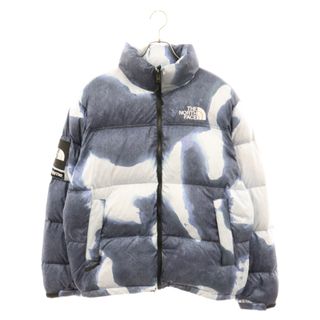 シュプリーム(Supreme)のSUPREME シュプリーム 21AW×THE NORTH FACE Bleached Denim Print Nuptse Jacket ND52100I ノースフェイス ブリーチデニムプリントヌプシダウンジャケット アウター ブルー(ダウンジャケット)