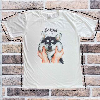 プリントTシャツ 犬柄 ハスキー ユニセックス L&Mセット(Tシャツ(半袖/袖なし))