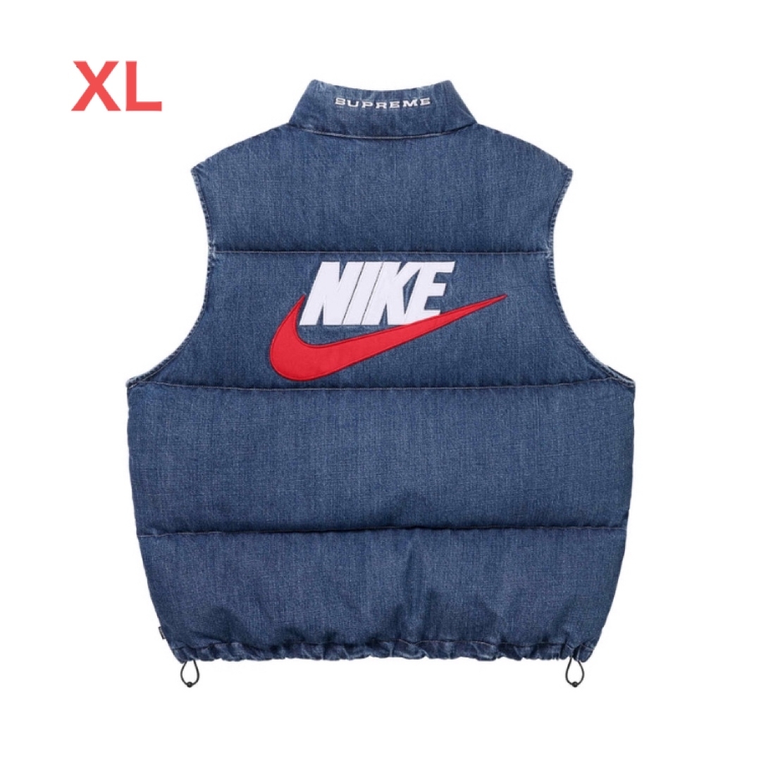 Supreme(シュプリーム)のsupreme Nike Denim Puffer Vest indigo XL メンズのジャケット/アウター(その他)の商品写真