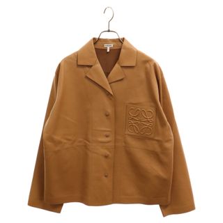 ロエベ(LOEWE)のLOEWE ロエベ 24SS アナグラム パジャマ ブラウス レザージャケット レディース S359Y31L03 ブラウン(フライトジャケット)