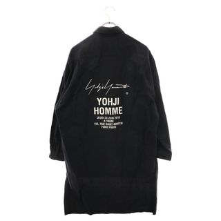 Yohji Yamamoto POUR HOMME ヨウジヤマモト プールオム 17SS スタッフ 長袖シャツ ロングブラウス バックロゴプリント ブラック HD-B99-999