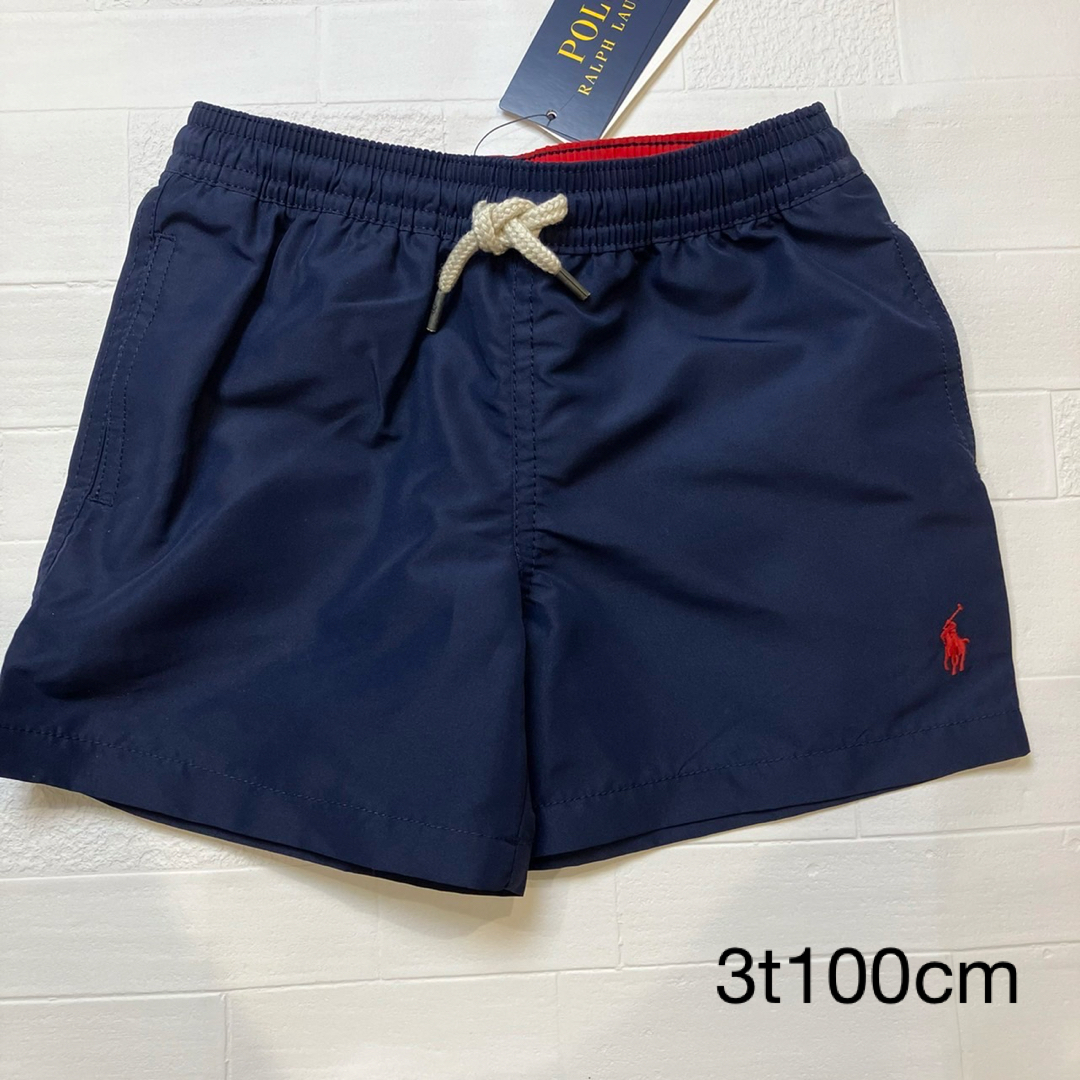 Ralph Lauren(ラルフローレン)の3t100cm 紺　ワンポイント赤ポニー　後ろポケット　スイムトランク ラルフ キッズ/ベビー/マタニティのキッズ服男の子用(90cm~)(水着)の商品写真