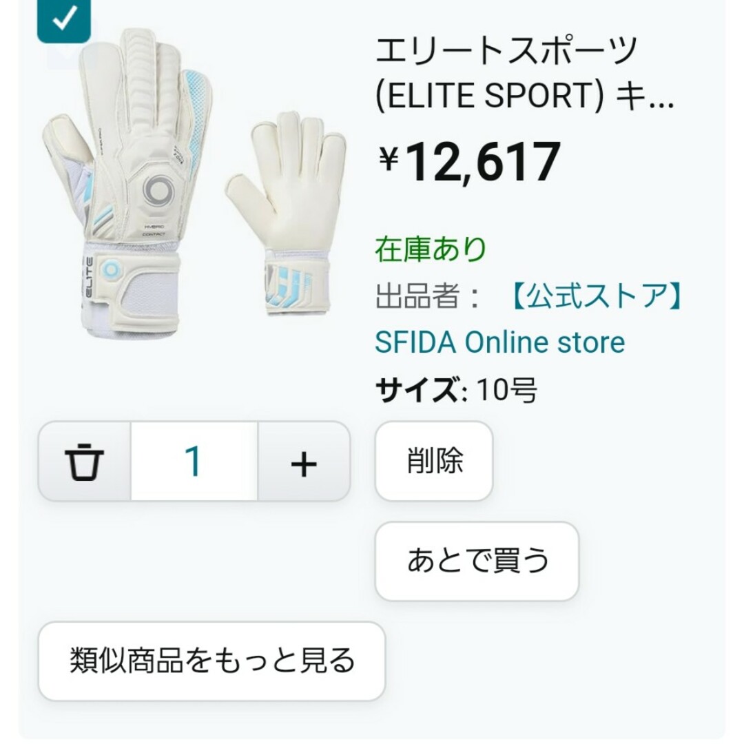 エリートスポーツ(ELITESPORT)キーパーグローブ　10号 スポーツ/アウトドアのサッカー/フットサル(その他)の商品写真