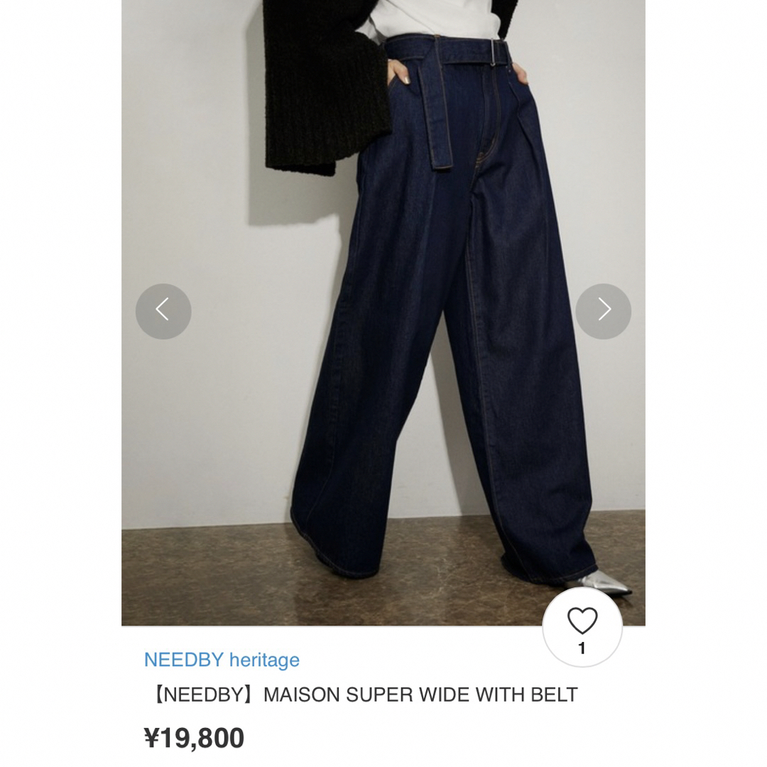 【NEEDBY】MAISON SUPER WIDE WITH BELT  27 レディースのパンツ(デニム/ジーンズ)の商品写真