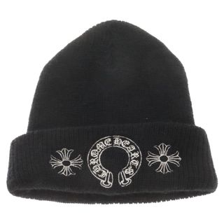 クロムハーツ(Chrome Hearts)のCHROME HEARTS クロムハーツ WOOL WATCH CAP ホースシュー CHプラス刺繍 ビーニーニット 帽子 キャップ ブラック(ニット帽/ビーニー)