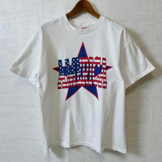 メイドインUSA　シングルステッチ　90Ｓビンテージ　サイズＬ　白　メンズ古着(Tシャツ/カットソー(半袖/袖なし))