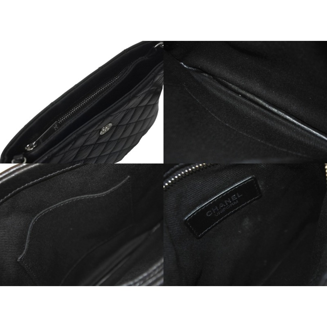 CHANEL(シャネル)のCHANEL シャネル キルティング ココマーク ミニショルダーバッグ 17番台 ブラック シルバーチェーン カーフ 美品 中古 62551 レディースのバッグ(ショルダーバッグ)の商品写真