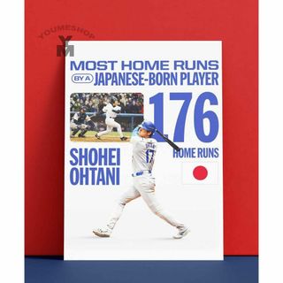 ポスター【 大谷翔平 】日本人新記録176号ホームラン フレームなし A4-11(記念品/関連グッズ)