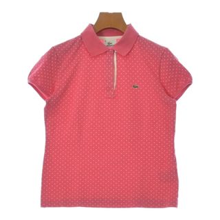 ラコステ(LACOSTE)のLACOSTE ラコステ ポロシャツ 40(L位) ピンクx白(ドット) 【古着】【中古】(ポロシャツ)