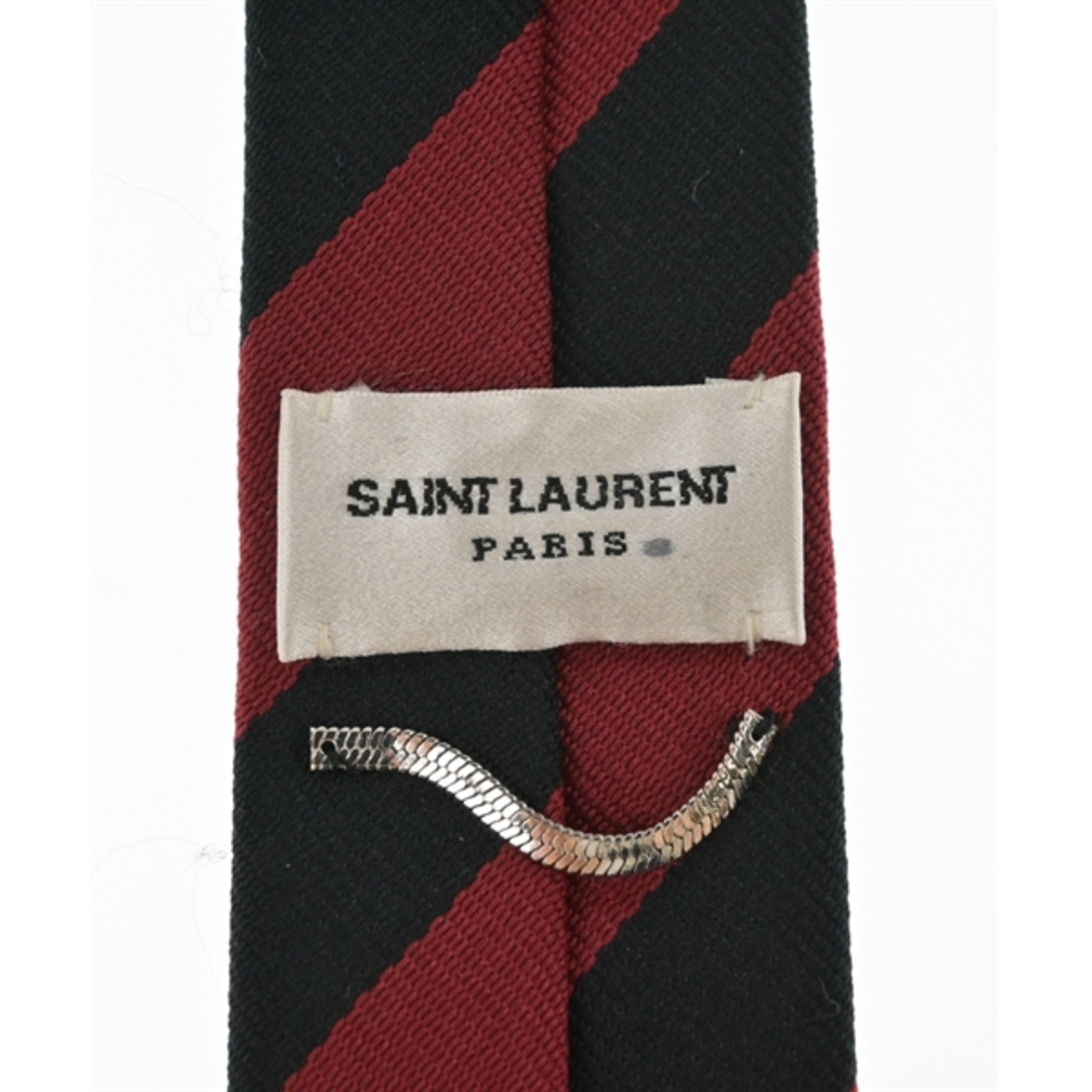 SAINT LAURENT PARIS ネクタイ - 赤x黒(ボーダー) 【古着】【中古】 メンズのファッション小物(ネクタイ)の商品写真