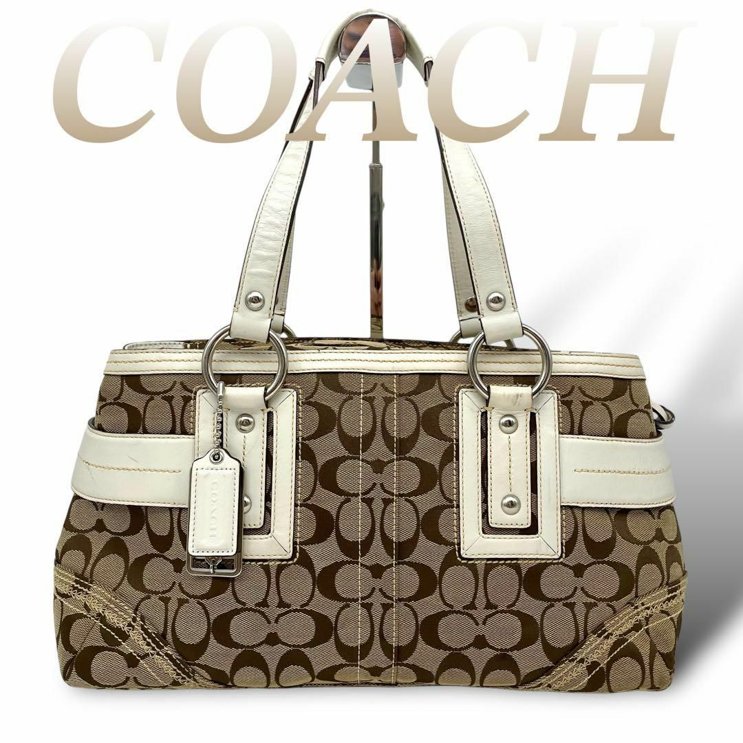 COACH(コーチ)のコーチ ハンドバッグ 自立型 シグネチャー 美品 肩掛け 60422 レディースのバッグ(ハンドバッグ)の商品写真