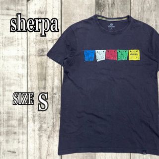 ヴィンテージ(VINTAGE)のSHERPA シェルパ 半袖Tシャツ グレー プリント ロゴ Sサイズ(Tシャツ/カットソー(半袖/袖なし))