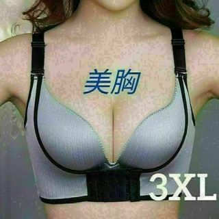 z補正 ブラジャー 3XL グレー☆育乳 美乳 ナイトブラ バストアップ 盛り(その他)