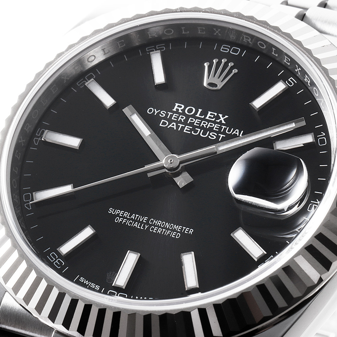 ROLEX(ロレックス)のロレックス デイトジャスト41 126334 ブラック 5列 ジュビリーブレス ランダム番 メンズ 中古 腕時計 メンズの時計(腕時計(アナログ))の商品写真