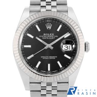 ロレックス(ROLEX)のロレックス デイトジャスト41 126334 ブラック 5列 ジュビリーブレス ランダム番 メンズ 中古 腕時計(腕時計(アナログ))