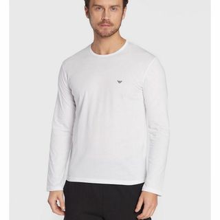 エンポリオアルマーニ(Emporio Armani)の送料無料 49 EMPORIO ARMANI エンポリオアルマーニ 111653 2F722 ホワイト Tシャツ 長袖 ロゴ size S(Tシャツ/カットソー(七分/長袖))