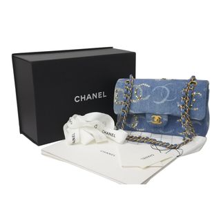 シャネル(CHANEL)の新品未使用 世界完売品 CHANEL シャネル チェーンショルダーバッグ パーツ付き マトラッセ ランダム デニム ブルー ゴールド金具 62676(ハンドバッグ)