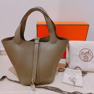 Hermes - エルメス ピコタンロックPM 18 エトゥープ シルバー金具 付属品完備