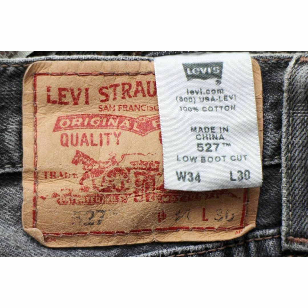 Levi's(リーバイス)の00s Levi'sリーバイス 527 ブーツカット 先染め ブラック デニムパンツ フェード w34 L30★SDP2582 オールド ジーンズ フレア ヒゲ 加工 メンズのパンツ(デニム/ジーンズ)の商品写真