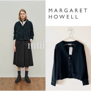 マーガレットハウエル(MARGARET HOWELL)の新品タグ付き マーガレットハウエル カシミヤウールポケットカーディガン 4.6万(カーディガン)