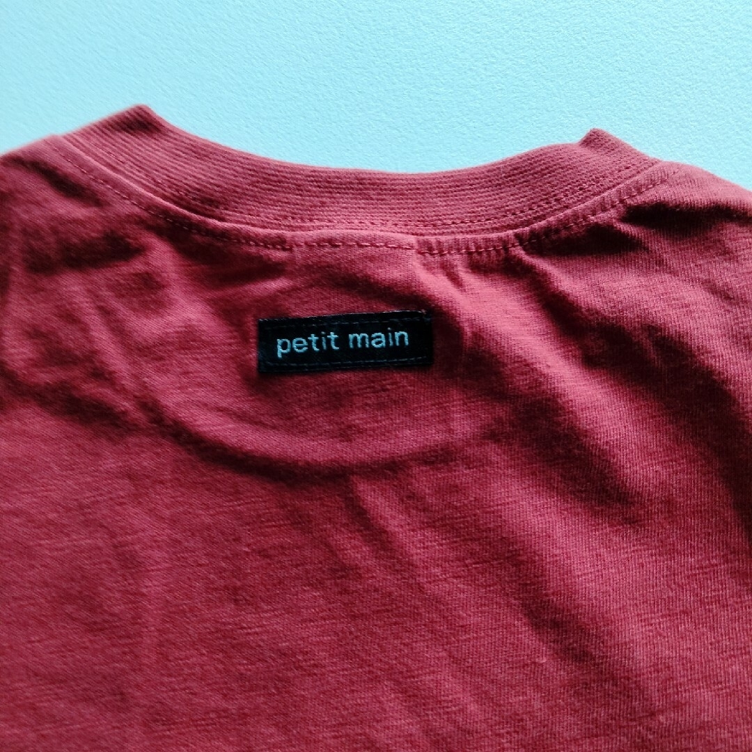 petit main(プティマイン)の新品　完売品【petit main】恐竜スパンコール半袖Tシャツ　90㌢　レッド キッズ/ベビー/マタニティのキッズ服男の子用(90cm~)(Tシャツ/カットソー)の商品写真