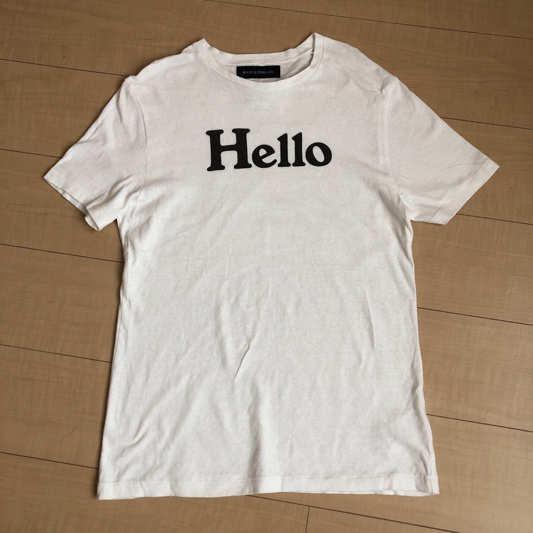 MADISONBLUE(マディソンブルー)の美品/マディソンブルー/ハロー/t/クルーネック/シャツ/ホワイト01 レディースのトップス(Tシャツ(半袖/袖なし))の商品写真