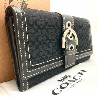 コーチ(COACH)のコーチ 二つ折り財布 ミニシグネチャー レザー ブラック 60423(財布)