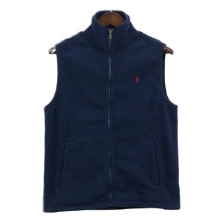 ポロラルフローレン(POLO RALPH LAUREN)のPolo by Ralph Lauren ポロ ラルフローレン フリースベスト ワンポイント ネイビー (メンズ S) 中古 古着 Q4041(ベスト)