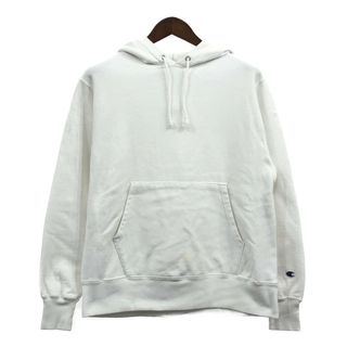 チャンピオン(Champion)のChampion チャンピオン REVERSE WEAVE リバースウィーブ スウェット パーカー 目無し 無地 ホワイト (メンズ M) 中古 古着 Q4060(パーカー)