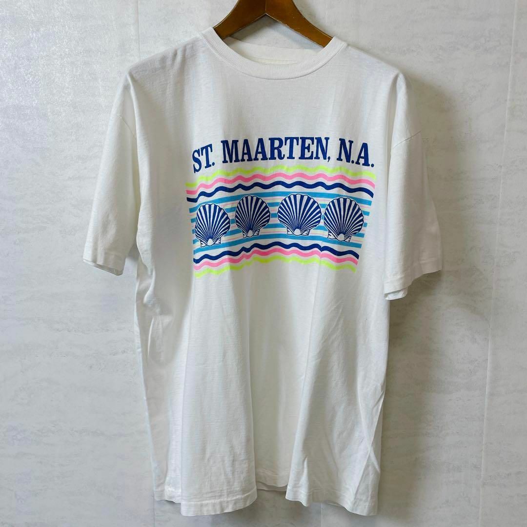 ビンテージ　シングルステッチ　90ＳＴシャツ　白ホワイト　コットンシャツ　古着 メンズのトップス(Tシャツ/カットソー(半袖/袖なし))の商品写真