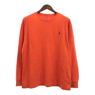 ポロラルフローレン(POLO RALPH LAUREN)のPolo by Ralph Lauren ポロ ラルフローレン 長袖Ｔシャツ アメカジ ワンポイントロゴ オレンジ (メンズ L) 中古 古着 Q4068(Tシャツ/カットソー(七分/長袖))