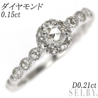 K18WG ローズカット ダイヤモンド  リング 0.15ct D0.21ct(リング(指輪))