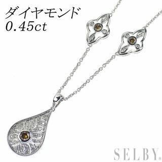 K18WG ダイヤモンド ネックレス 0.45ct ヴィンテージモチーフ ステーション(ネックレス)