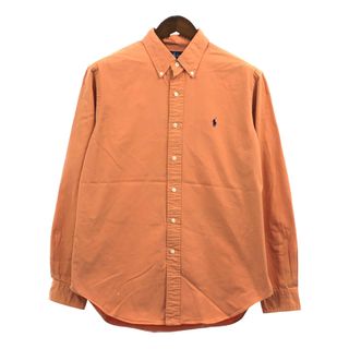 RALPH LAUREN ラルフローレン ボタンダウン 長袖シャツ ワンポイント オレンジ (メンズ L) 中古 古着 Q4119(シャツ)