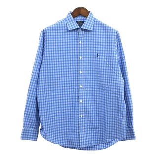 POLO RALPH LAUREN - Polo by Ralph Lauren ポロ ラルフローレン ボタンダウン 長袖シャツ ワンポイントロゴ チェック (メンズ L) 中古 古着 Q4129