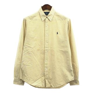 RALPH LAUREN ラルフローレン ボタンダウン 長袖シャツ チェック イエロー (メンズ 15.5) 中古 古着 Q4124(シャツ)