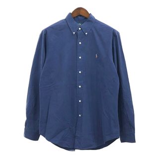 ポロラルフローレン(POLO RALPH LAUREN)のPolo by Ralph Lauren ポロ ラルフローレン ボタンダウン 長袖シャツ ワンポイント ネイビー (メンズ L) 中古 古着 Q4123(シャツ)