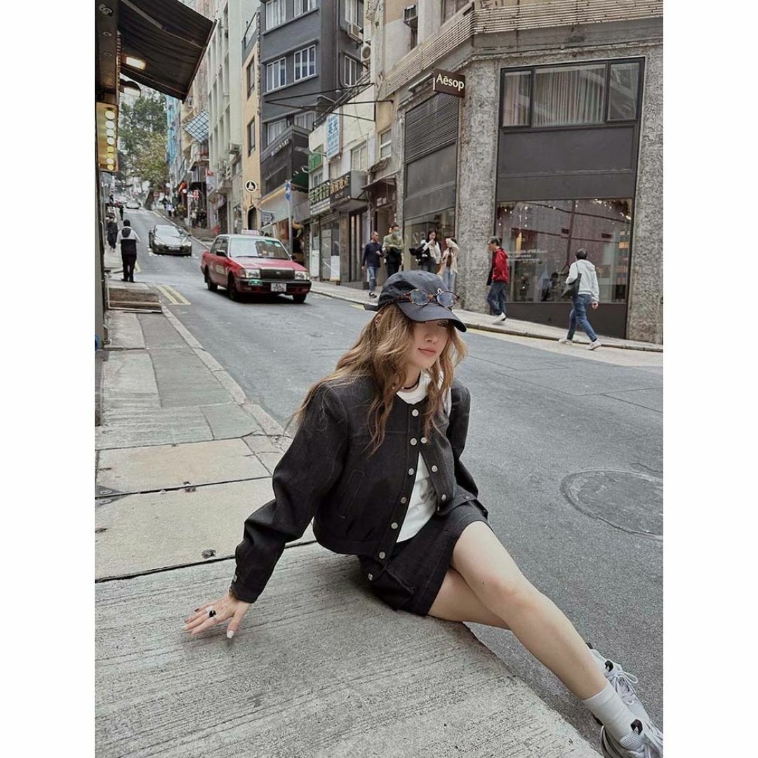 TODAYFUL - MoershopStudio ノーカラー デニム ジャケット