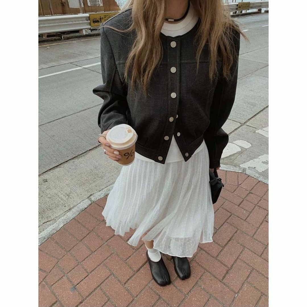 TODAYFUL - MoershopStudio ノーカラー デニム ジャケット