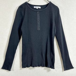 グローバルワーク(GLOBAL WORK)のグローバルワーク GLOBAL WORK リブトップス  XXL ブラック ♪(ニット/セーター)