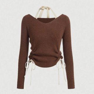 シーイン(SHEIN)のサイドリボントップス(カットソー(長袖/七分))