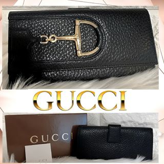 グッチ(Gucci)の希少品 人気商品 GUCCI グッチ Wホック 長財布 ホースビット ブラック(財布)