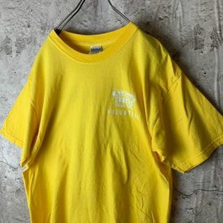 サンタモニカ(Santa Monica)のNo244【好配色】バックプリント◎ イエロー　古着　企業ロゴ　Tシャツ　90s(Tシャツ/カットソー(半袖/袖なし))