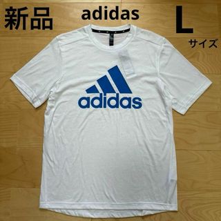 アディダス(adidas)の新品　adidas メンズ　ロゴ半袖Tシャツ　クルーネック　ホワイト　Lサイズ(Tシャツ/カットソー(半袖/袖なし))